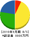 山崎北川建設 貸借対照表 2010年9月期