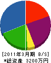 ヤマデン 貸借対照表 2011年3月期