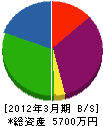 石塚建設 貸借対照表 2012年3月期