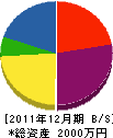 奥野水道 貸借対照表 2011年12月期
