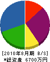 栄電工 貸借対照表 2010年8月期 栄電工 貸借対照表 2010年8月期