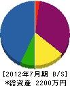 江頭設備 貸借対照表 2012年7月期