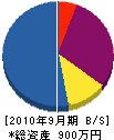 中島電気工事 貸借対照表 2010年9月期