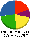 田中工業 貸借対照表 2012年3月期