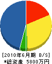 丸寿川又建設 貸借対照表 2010年6月期