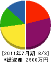芹澤設備工業 貸借対照表 2011年7月期
