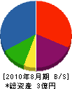 西日本鑿泉 貸借対照表 2010年8月期