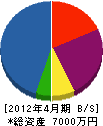 佐藤興産 貸借対照表 2012年4月期