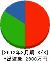 藤田建設 貸借対照表 2012年8月期