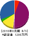 木曽塗装 貸借対照表 2010年8月期