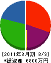ヒダニ電機 貸借対照表 2011年3月期