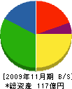 岡谷酸素 貸借対照表 2009年11月期