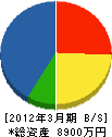 長田組土建 貸借対照表 2012年3月期