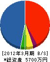 イワサキ工事 貸借対照表 2012年3月期