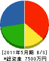 カワサキ 貸借対照表 2011年5月期