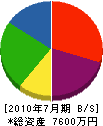 柿本設備工業 貸借対照表 2010年7月期