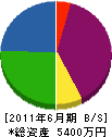 藏元液化ガス 貸借対照表 2011年6月期