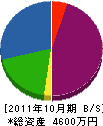 浜田塗装 貸借対照表 2011年10月期