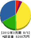 寺田電気 貸借対照表 2012年3月期