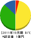 柳瀬建設 貸借対照表 2011年10月期