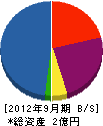 千里技研 貸借対照表 2012年9月期