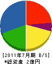 竹本組 貸借対照表 2011年7月期