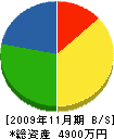 上島建設工業 貸借対照表 2009年11月期