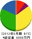 ＊澤設備工業 貸借対照表 2012年6月期