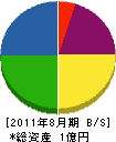 田中島建設 貸借対照表 2011年8月期