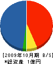 田浦工務店 貸借対照表 2009年10月期