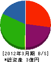 川代興業 貸借対照表 2012年3月期