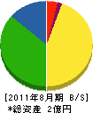 藤石組 貸借対照表 2011年8月期