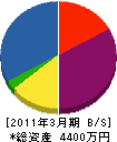 岩本総合設備 貸借対照表 2011年3月期