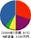 藤田工務店 貸借対照表 2009年7月期