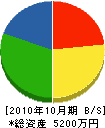 新越設備 貸借対照表 2010年10月期