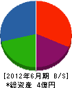 岡澤建設 貸借対照表 2012年6月期
