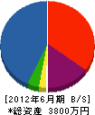 三栄電設 貸借対照表 2012年6月期