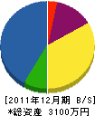 朝日企画 貸借対照表 2011年12月期