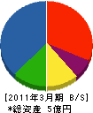 北海道タツヲ電気 貸借対照表 2011年3月期