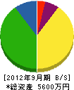 芦塚工業 貸借対照表 2012年9月期