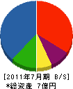 テシマ工業 貸借対照表 2011年7月期