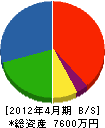 ピー・アール・九州 貸借対照表 2012年4月期