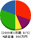 徳島塗装店 貸借対照表 2009年3月期
