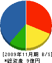 九北電機工業 貸借対照表 2009年11月期 九北電機工業 貸借対照表 2009年11月期