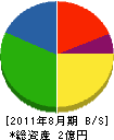 長谷川木材店 貸借対照表 2011年8月期