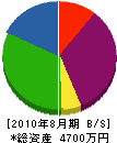 唐沢電気 貸借対照表 2010年8月期