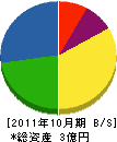 晃陽建設 貸借対照表 2011年10月期