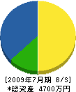 橋本工務店 貸借対照表 2009年7月期