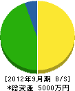 石山工業 貸借対照表 2012年9月期