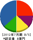 田中水道 貸借対照表 2012年7月期